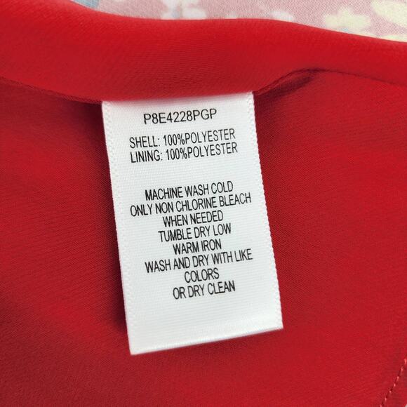 Parker Red Scilla Floral Print Cold Shoulder Halter Neck Dress Size Small New - Picture 4 of 5